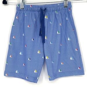 Arthur Kids Sailboat Pajama Shorts Size 6 Blue Gingham Organic Cotton European